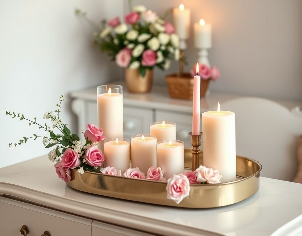 candle tray on the dresser