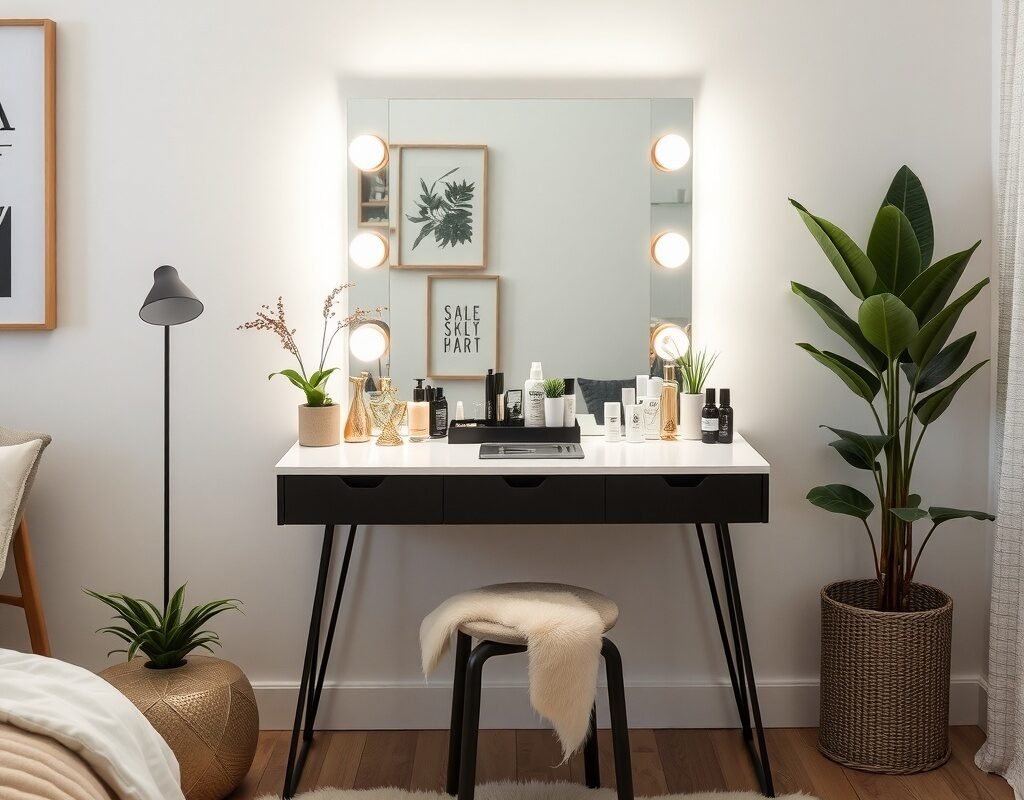 compact vanity table
