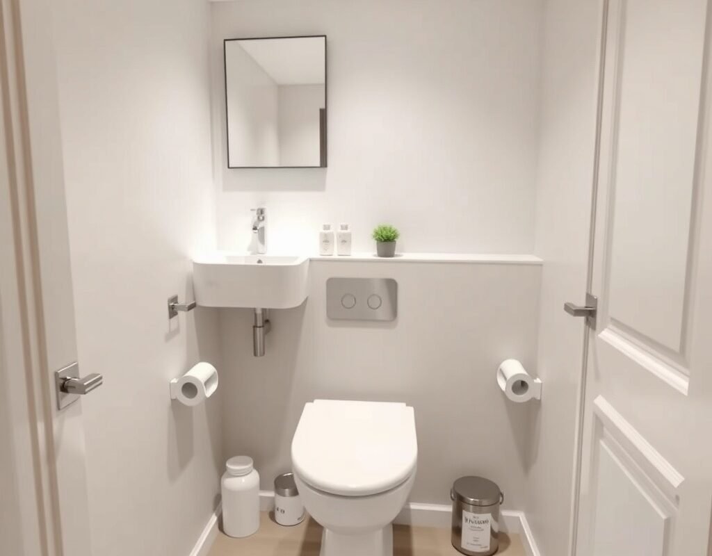 corner sink plus toilet layout