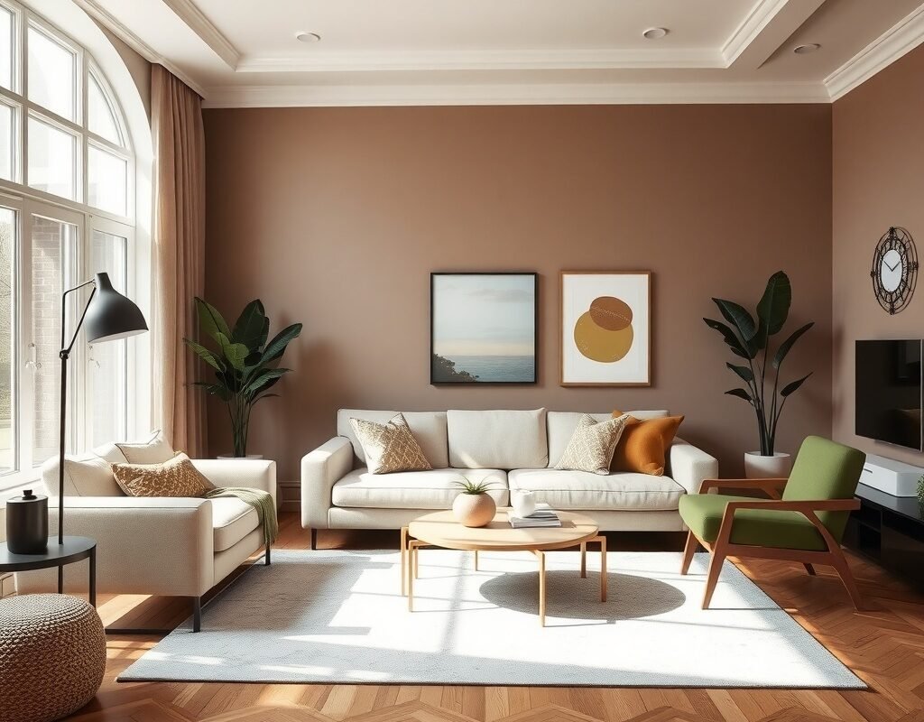 cream taupe and olive green