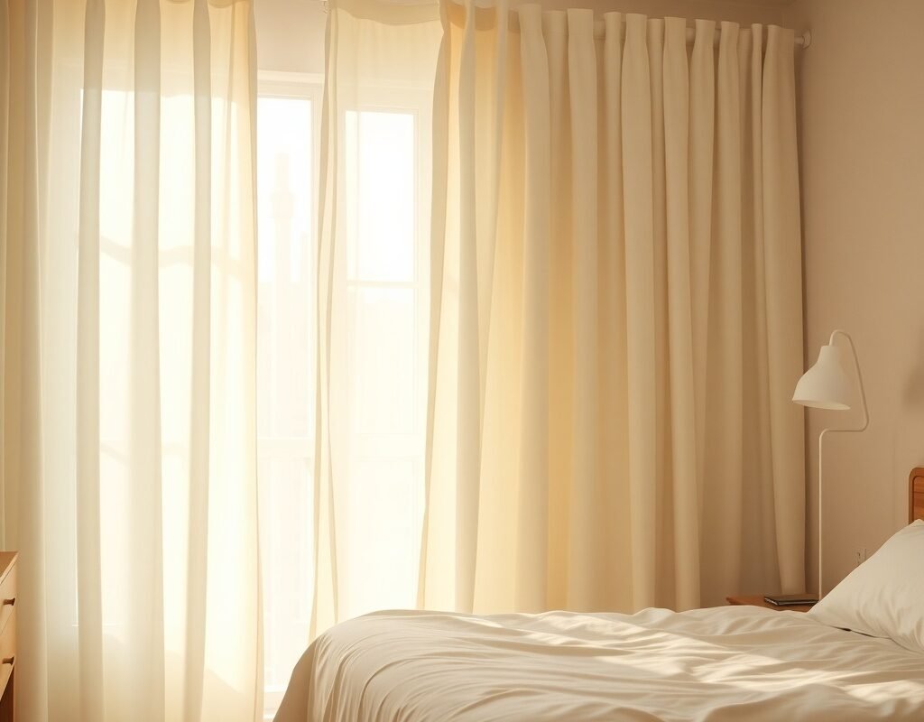 curtains in a calming color