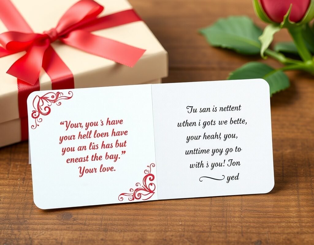 customized wallet card with a short message