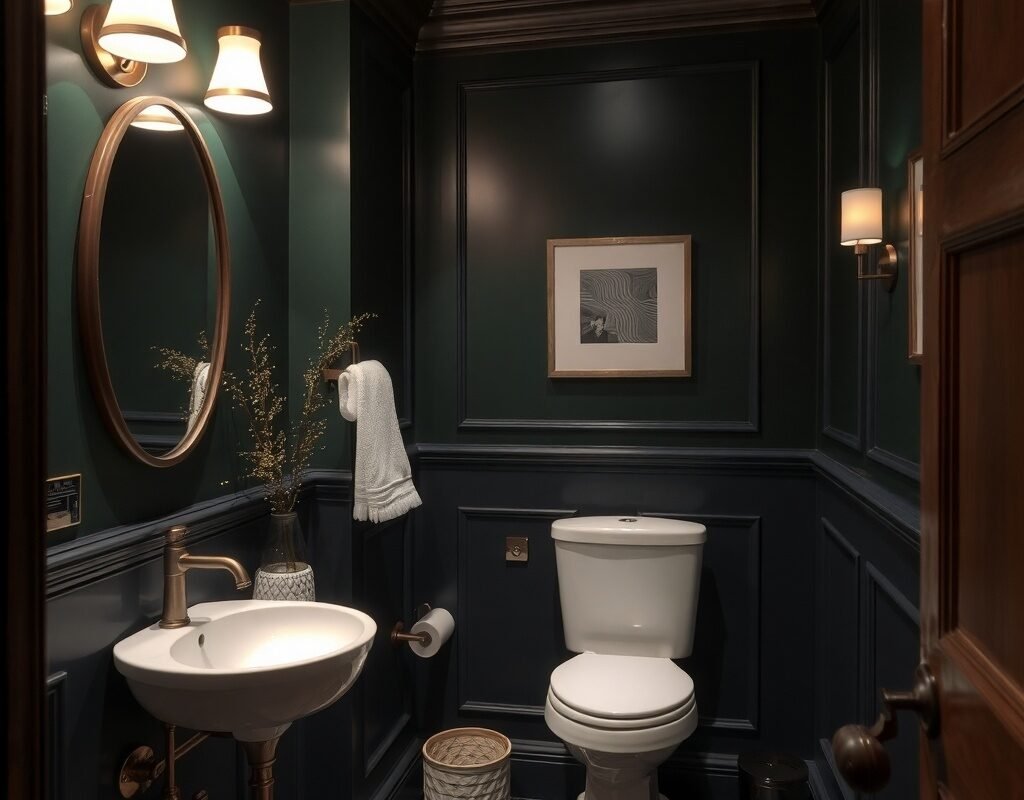 dark green or navy walls