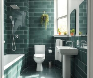 deep forest green floor tiles