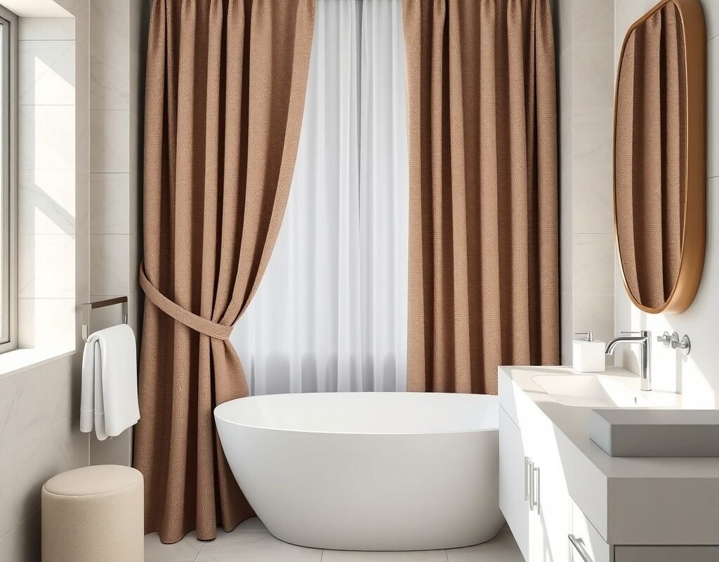 hotel style double curtain setup