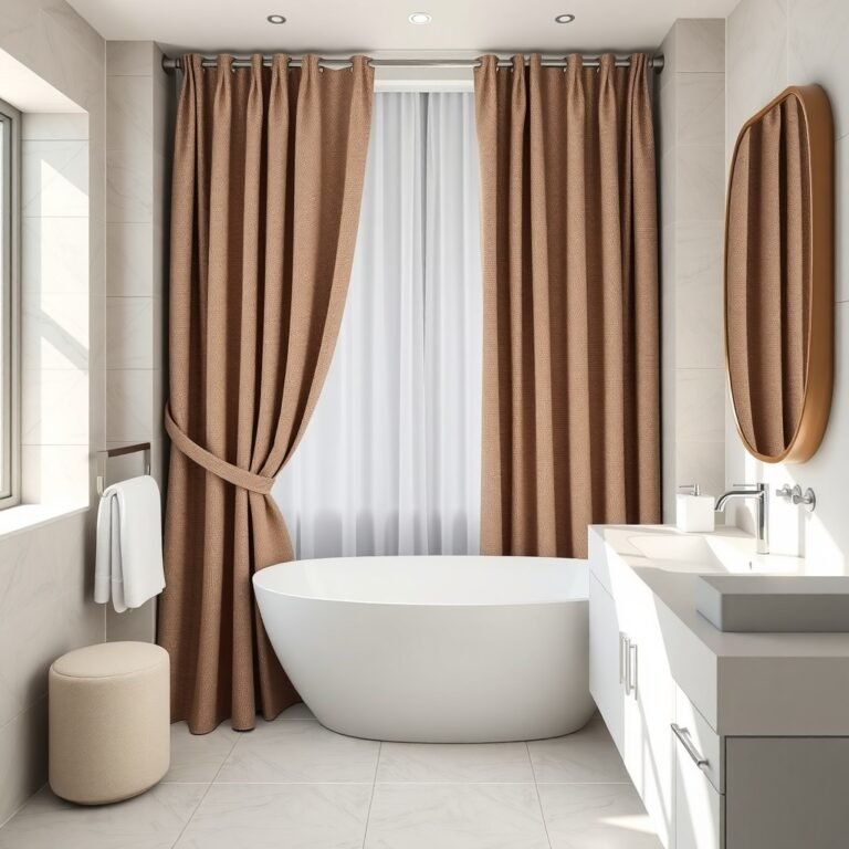 hotel style double curtain setup