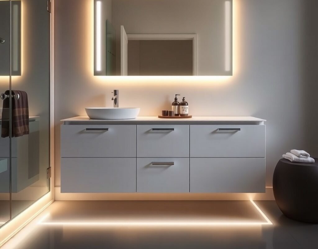 lighting under the vanity toe kick led strip