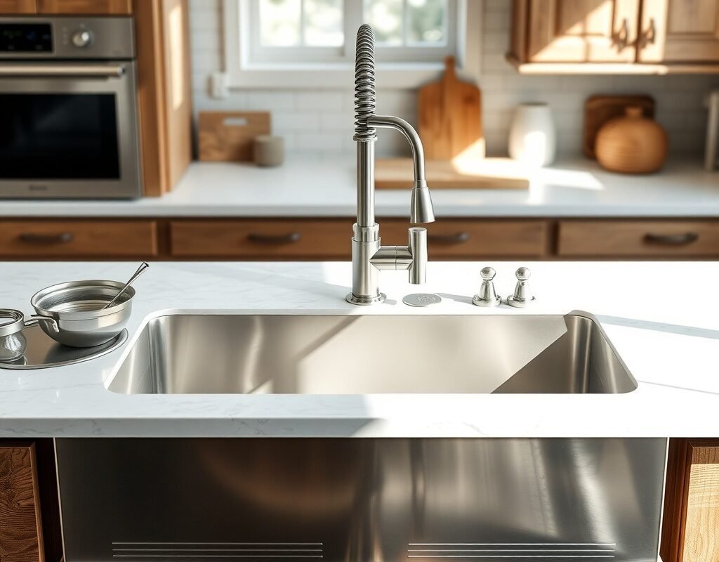 matching stainless drain grid and accessories