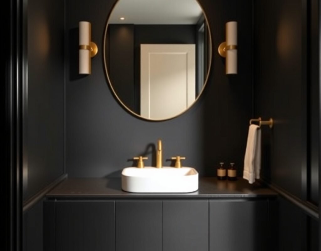 matte black vanity