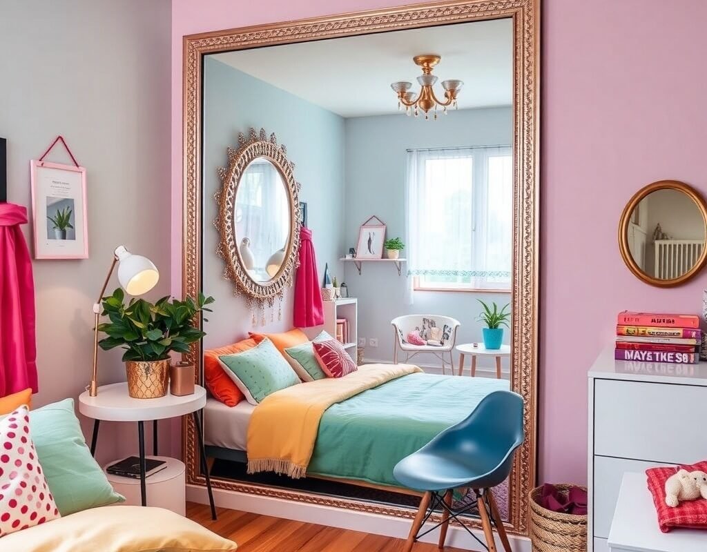 mirror to open up the room