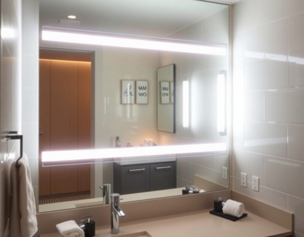 mirror with built in front lighting