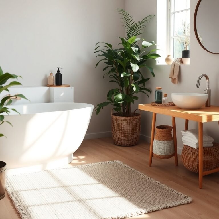 neutral bath mat textured rug for a cozy feel