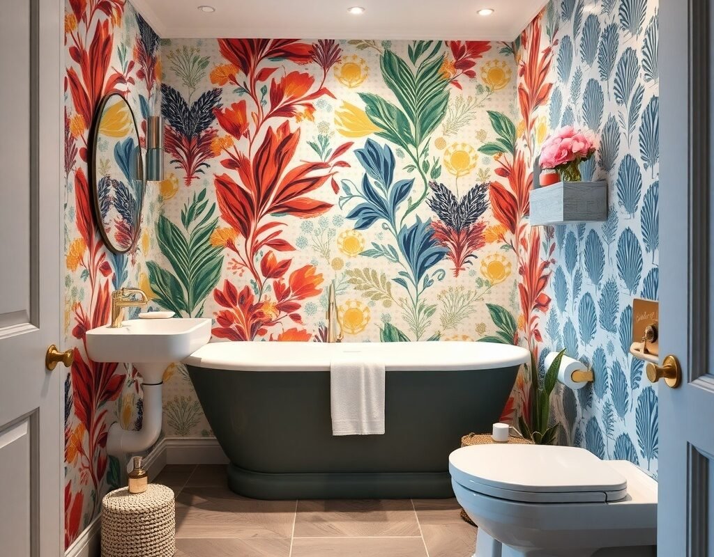 peel and stick wallpaper on one accent wall