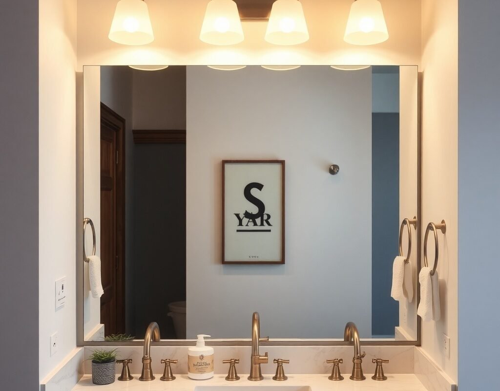 picture light over the mirror