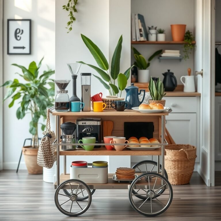 rolling coffee cart
