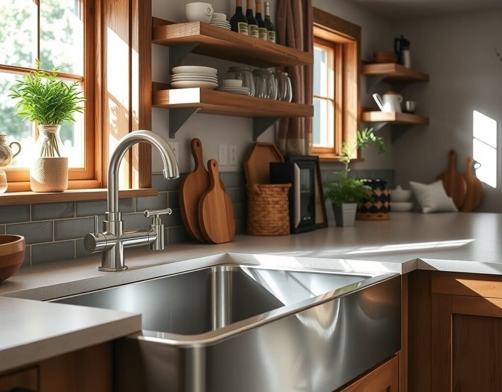 sink with a built in ledge