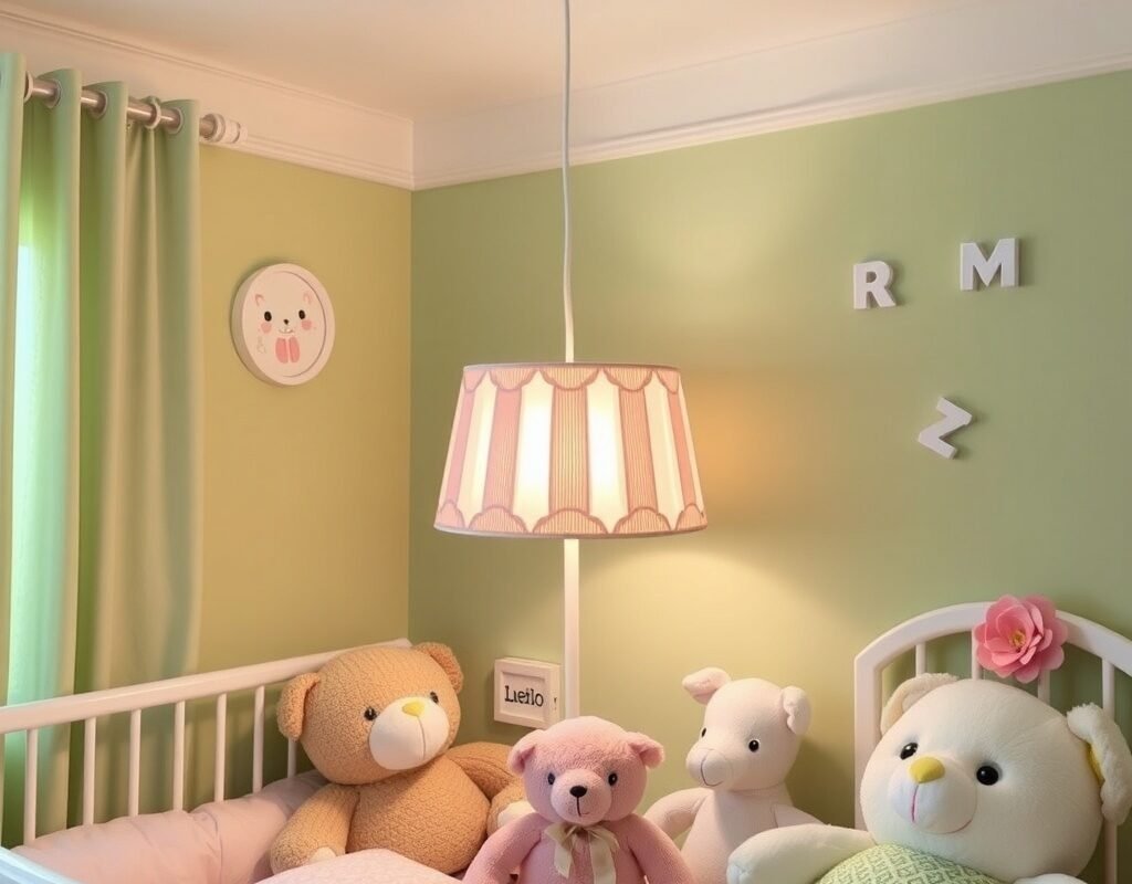 soft lighting with matching lampshade