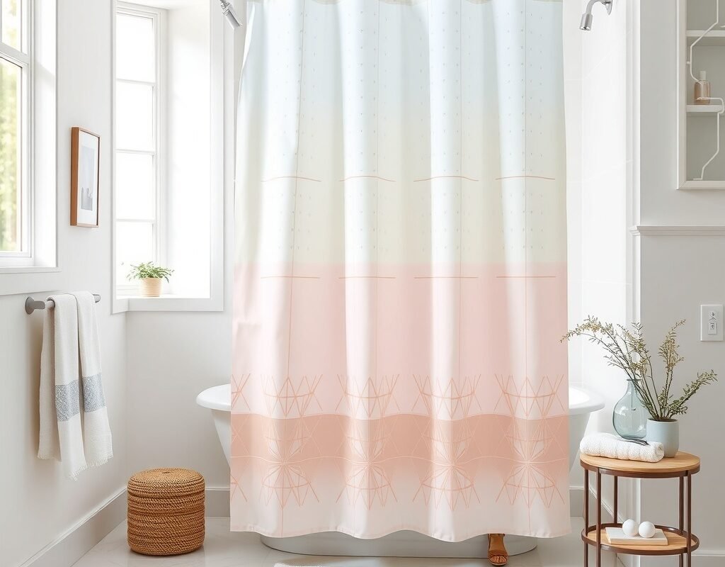 soft pastel shower curtain