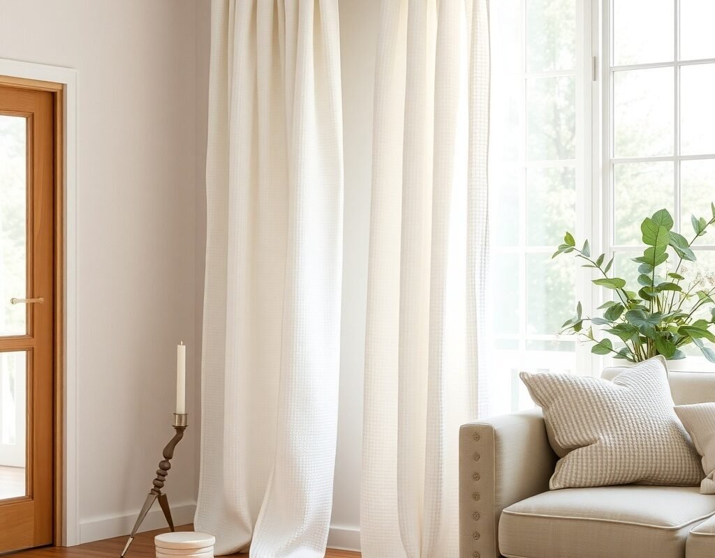 soft textured curtains waffle or slub fabric in of