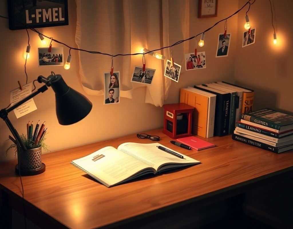 string lights with clips