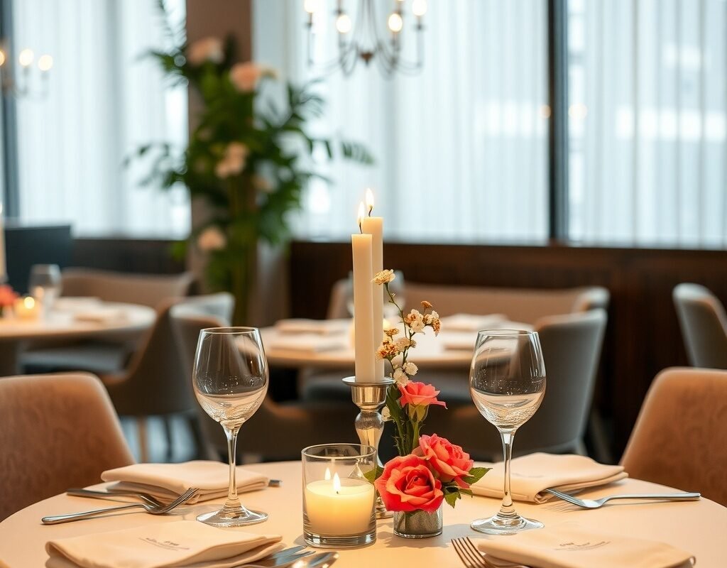 table setup with a simple romantic touch