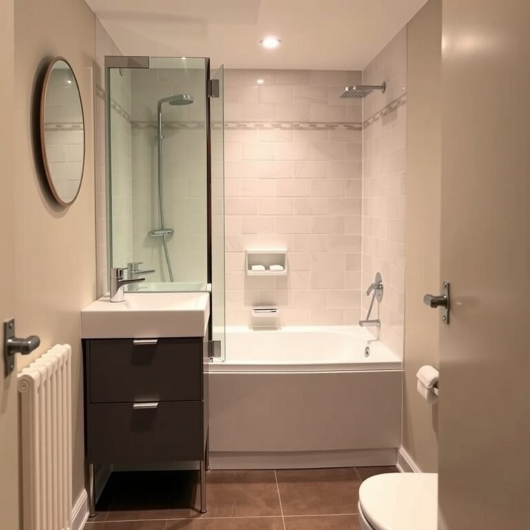 tub shower combo with slim vanity