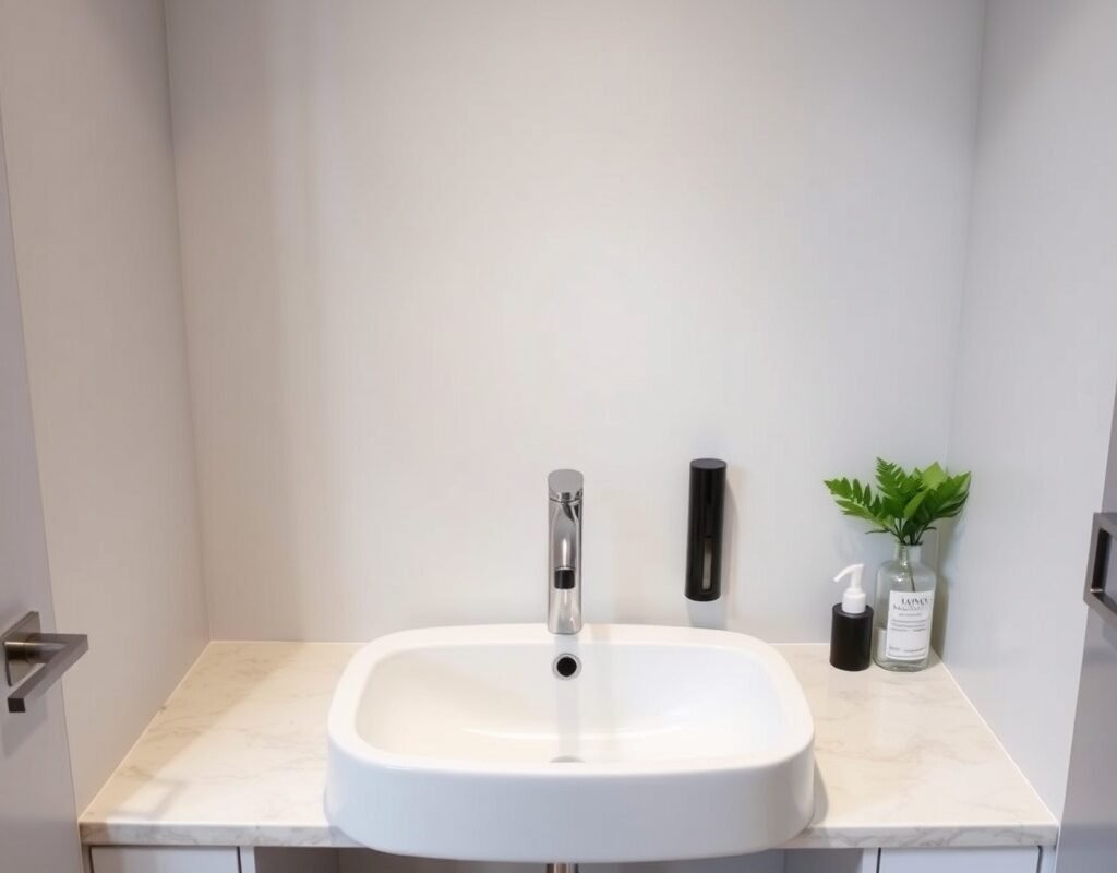 undermount sink with quartz or marble top