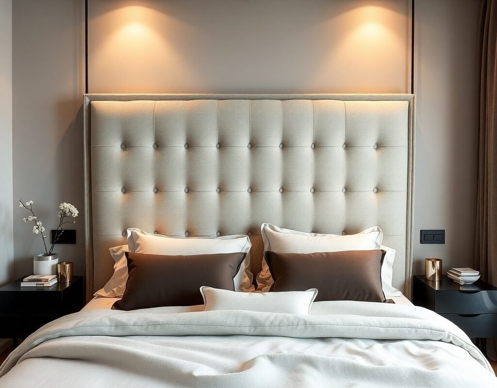 upholstered headboard bed