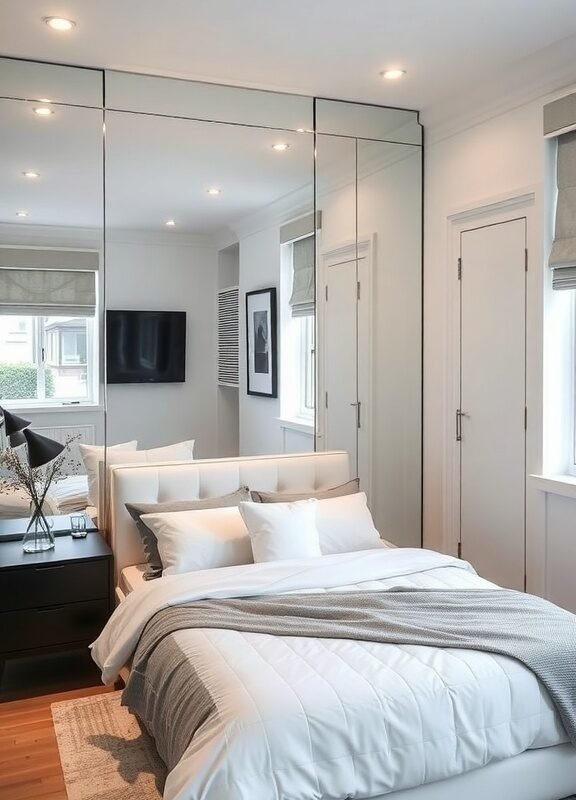 use mirrors to open the space