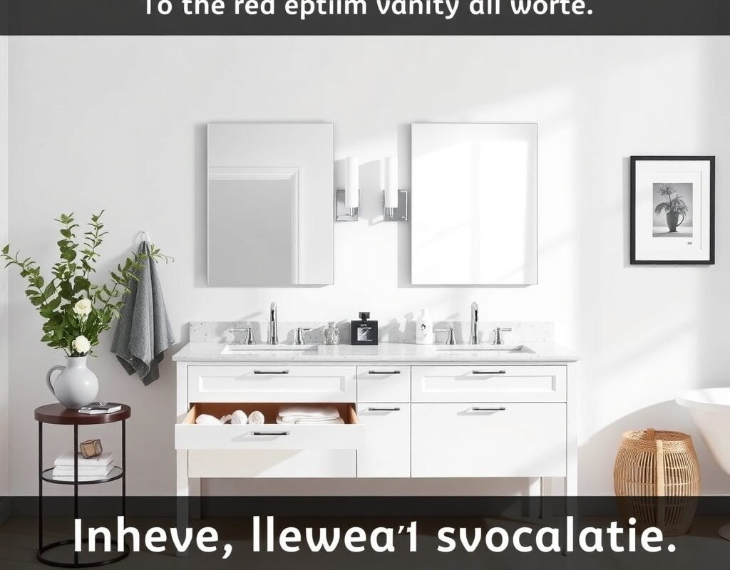 vanity with pull out tower drawers