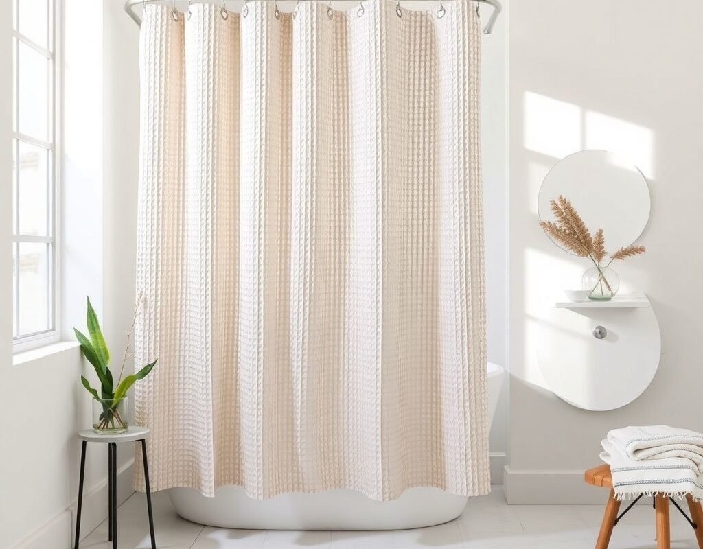 waffle weave shower curtain
