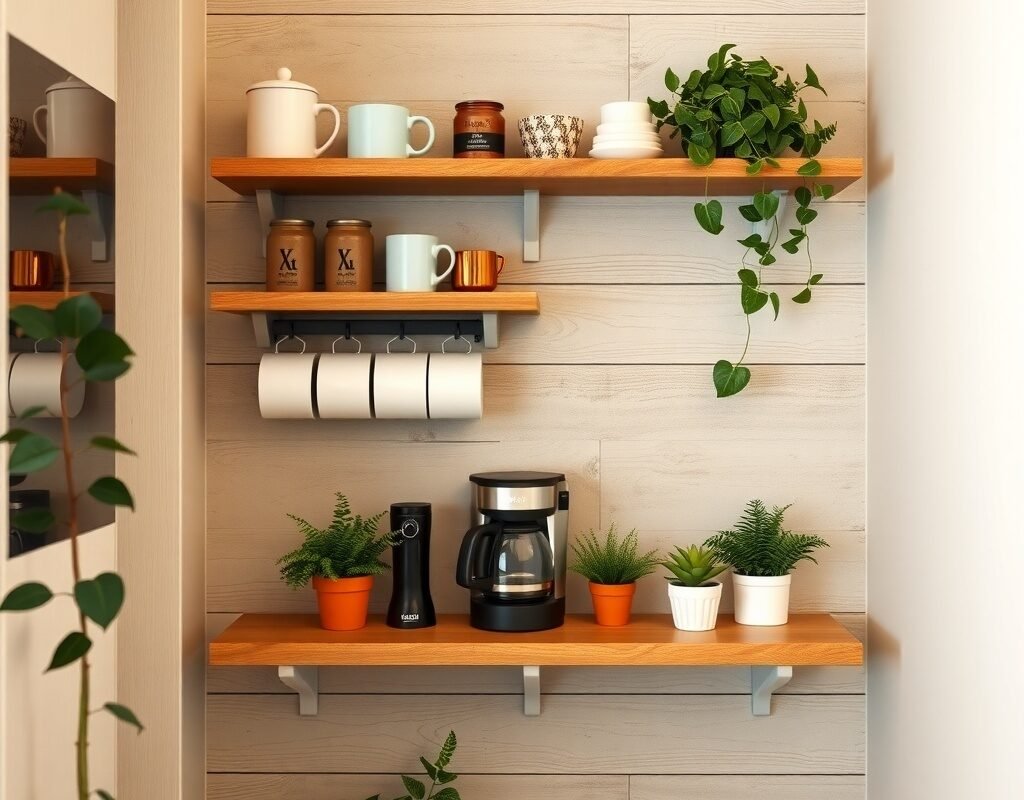 wall mounted shelf bar