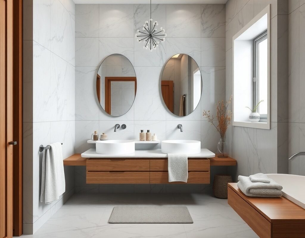 warm wood touches with gray