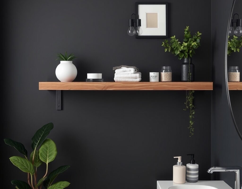 wood accent shelf
