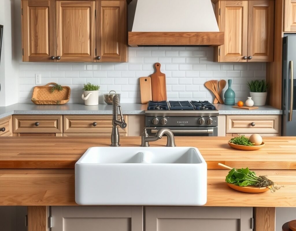 Farmhouse Sink In A Kitchen Island