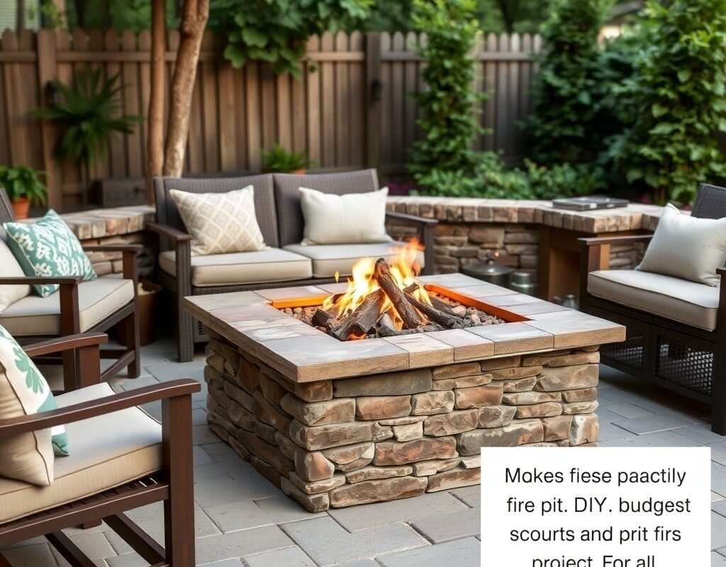 brick or stone fire pit table