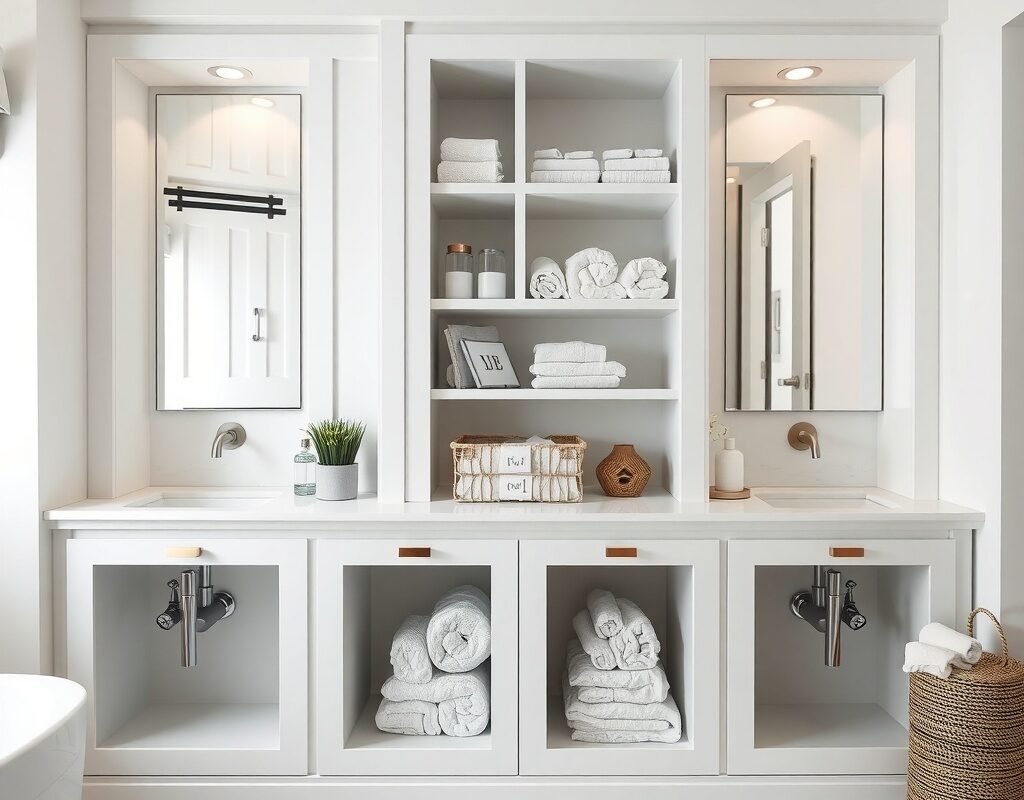 cabinets with open cubes