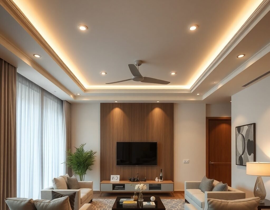 false ceiling with recessed lighting