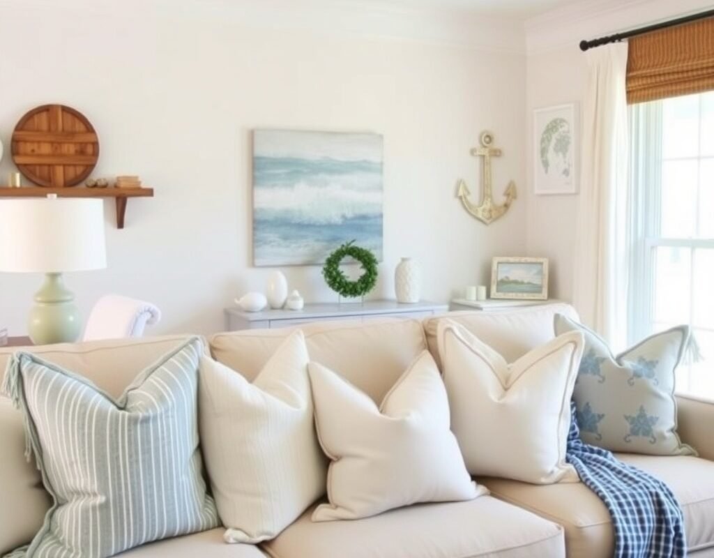 layered throw pillows