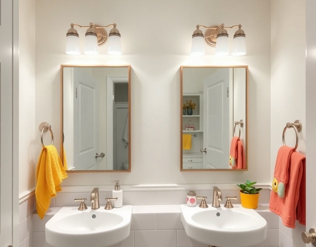 mirror at two heights