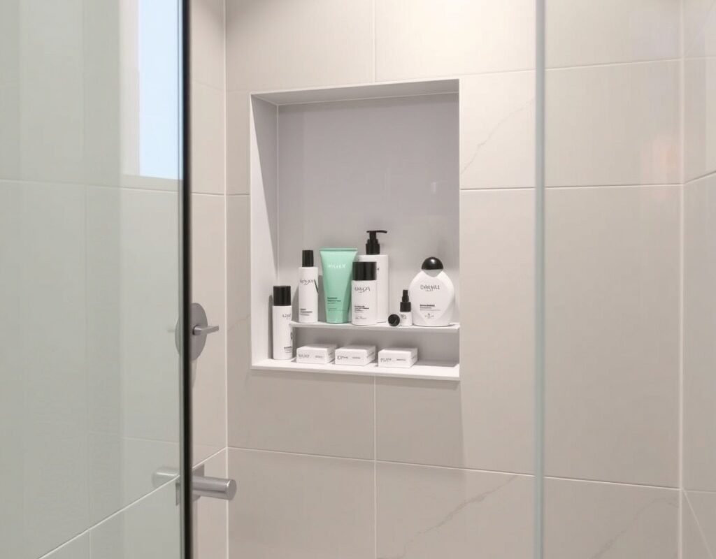 niche shelving in shower