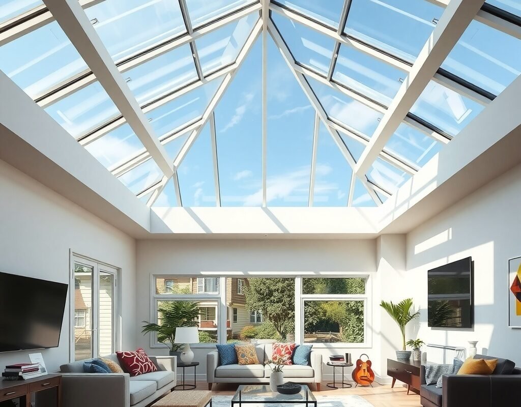 skylight or glass ceiling panels