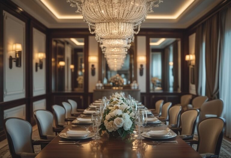 Add a Statement Chandelier Above the Dining Table