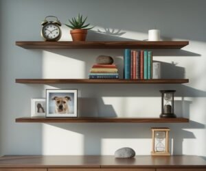 Floating Shelves With Mini Curated Displays
