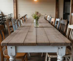 Long Rectangular Farmhouse Table for Family Gatherings