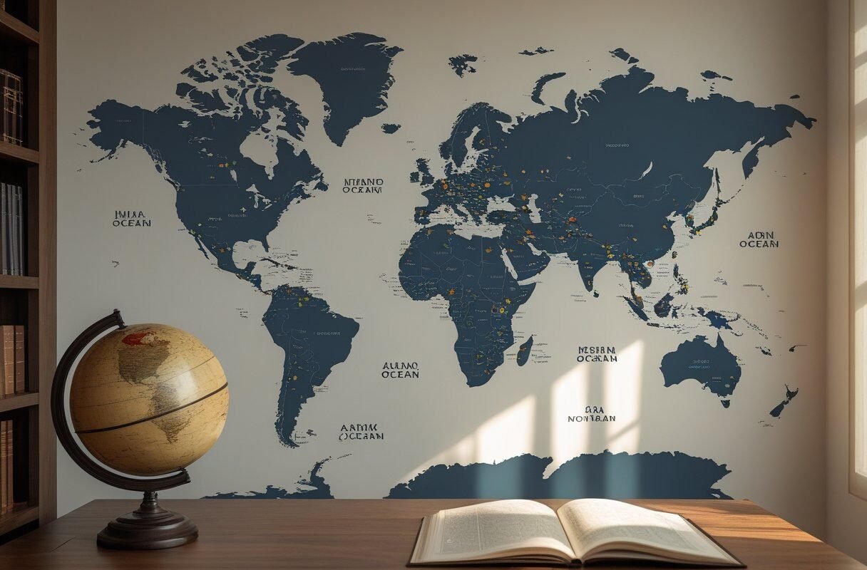 World Map Decal (For Daydreamers & Language Learners)
