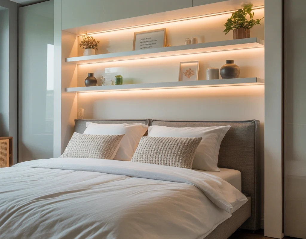 Add Floating Shelves with Simple Decor