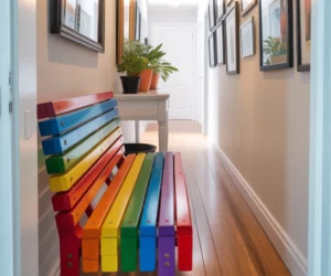 Colorful Painted Bench for a Bold Statement