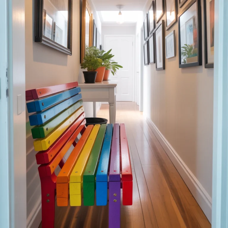 Colorful Painted Bench for a Bold Statement
