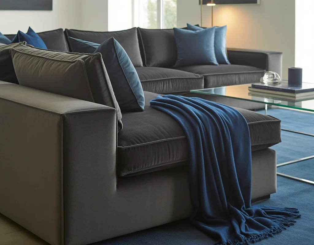 Combine Dark Gray with Navy Blue Accents